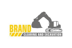 Excavator logo template vector. Heavy equipment logo vector for construction company.