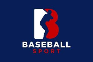 Letter B baseball logo  icon vector template.