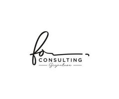 Initial FO signature logo collection template vector. Hand drawn Calligraphy lettering Vector illustration.