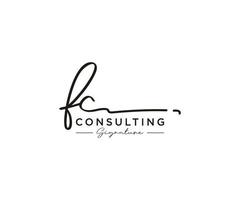 Initial FC signature logo collection template vector. Hand drawn Calligraphy lettering Vector illustration.