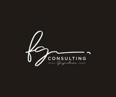 Initial FG signature logo collection template vector. Hand drawn Calligraphy lettering Vector illustration.