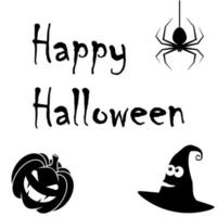 Simple illustration of Happy Halloween text icon Concept for Halloween day vector