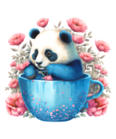 azul panda bebida png