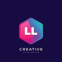 LL initial logo With Colorful template vector. vector