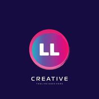 LL initial logo With Colorful template vector. vector