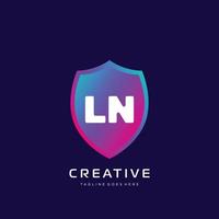 LN initial logo With Colorful template vector. vector