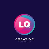 LQ initial logo With Colorful template vector. vector