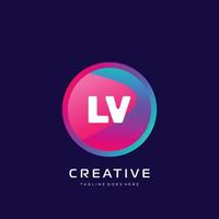 LV initial logo With Colorful template vector. vector