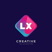 LX initial logo With Colorful template vector. vector