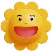 3d Sonne emoji.glücklich Sonne, komisch süß Charakter. png