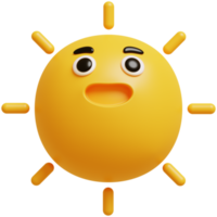 3d Sonne emoji.glücklich Sonne, komisch süß Charakter. png