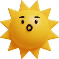 3d Sonne emoji.glücklich Sonne, komisch süß Charakter. png