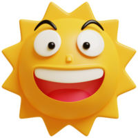 3D Sun Emoji.Happy sun, funny cute character. png