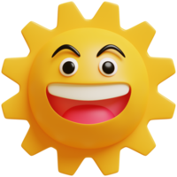 3d Sonne emoji.glücklich Sonne, komisch süß Charakter. png