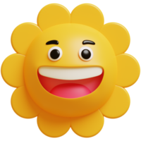 3d Sonne emoji.glücklich Sonne, komisch süß Charakter. png