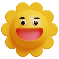 3d Sonne emoji.glücklich Sonne, komisch süß Charakter. png