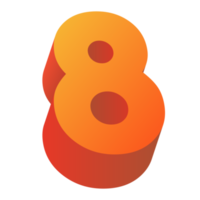 3d numbers eight png