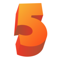 3d numbers five png