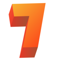 3d numbers seven png