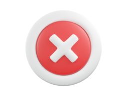 3d rendering Failed icon minimal png