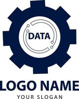 simple unique and iconic data gear logo. data logo vector