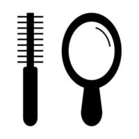 Flat style icon, isolate on white, beauty salon, comb and mirror vector