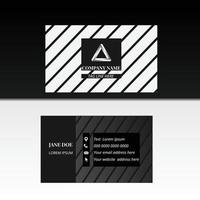 Modern black white professional abstract business card design template vector