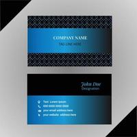 Luxury black blue gradient abstract pattern business card design template vector