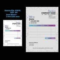 Colorful polygon abstract invoice design template vector