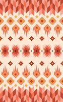 Pattern seamless background vector aztec style. fabric pattern aztec design red tone style.