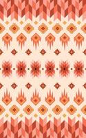 Pattern seamless background vector aztec style. fabric pattern aztec design red tone style.