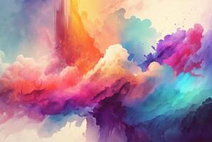 Abstract colorful watercolor background photo
