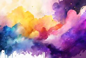 Abstract colorful watercolor background photo