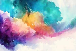 Abstract colorful watercolor background photo