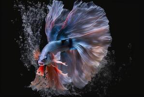 one betta fish swimming with its tail. photo