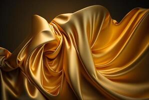 Abstract gold fabric background texture with golden elegant satin material. photo