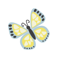 Yellow flying butterfly. png