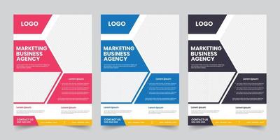 Perfecto negocio agencia márketing impresión volantes, minimalista sencillo folleto cubrir diseño modelo vector