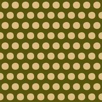 Vector seamless pattern with beige polka dots on dark olive background. Polka dot pattern.