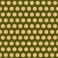 Vector seamless pattern with beige polka dots on dark olive background. Polka dot pattern.