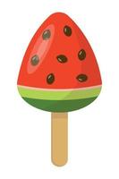 Watermelon ice cream, great design for any purposes. White background. Healthy food. Colorful background. Sweet food. vector