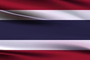 Flag of Thailand, Thailand flag on soft and smooth silk texture, Kingdom of Thailand flag blowing in the wind. Background texture. Bangkok. 3d Illustration. 3d Render. vector