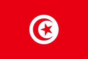 vector background of tunisia flag, Tunisia flag with official colors and the aspect ratio of 2 3. Flat vector illustration.