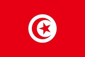 vector background of tunisia flag, Tunisia flag with official colors and the aspect ratio of 2 3. Flat vector illustration.