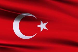 Turkey flag of silk -3D illustration, Waving colorful Turkish flag, turkey national flag vector