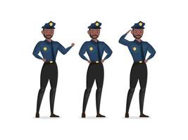 labour day police vector character flat cartoon freedom element work tool helmet summer duty officer