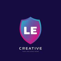 LE initial logo With Colorful template vector. vector