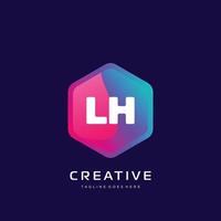 LH initial logo With Colorful template vector. vector