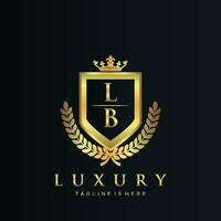 LB Letter Initial with Royal Luxury Logo Template vector