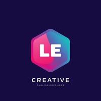 LE initial logo With Colorful template vector. vector